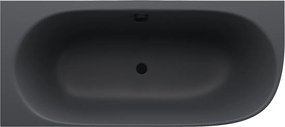 Polysan Sussi halfvrijstaand bad links mineraalmarmer 160x70cm antraciet mat