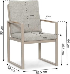 Tuinset 6 personen  Aluminium Zand/Beige Lifestyle Garden Furniture Alessio/Allungo