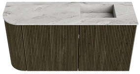 Mondiaz Joya DLux 80cm toiletmeubel ronding links shadow met wastafel faye rechts zonder kraangat glace