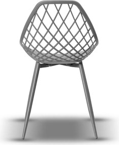 LUGO stoel grijs - modern, opengewerkt, voor keuken / tuin / café