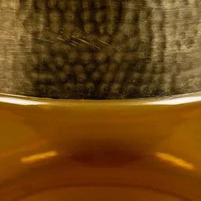 Dutchbone Cave Gouden Bijzettafel Met Amber Glas - 35 X 35cm.