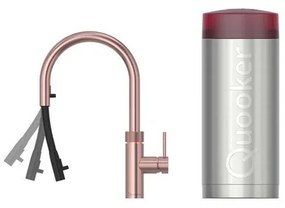 Quooker flex kokendwaterkraan - draaibare & uittrekbare uitloop - Combi+ reservoir - Warm / kokend water - Rosé koper 22+XRCO
