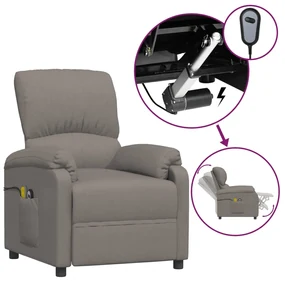 vidaXL Massagestoel verstelbaar elektrisch stof taupe