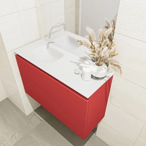 Mondiaz Olan 80cm toiletmeubel fire met wastafel talc links geen kraangat