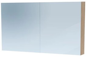 Saniclass Dual Spiegelkast - 120x70x15cm - 2 links- rechtsdraaiende spiegeldeur - MFC - legno calore 7776