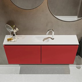 Mondiaz Ture 120cm toiletmeubel fire met wastafel talc midden 1 kraangat