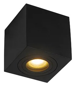 Moderne vierkante badkamer spot zwart IP44 - Capa
