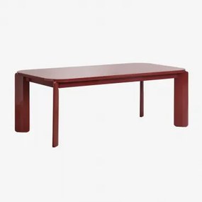 Rechthoekige Eettafel 200x100 Cm In Mdf Genève Wijn Rood - Sklum