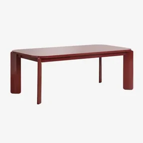 Rechthoekige Eettafel 200x100 Cm In Mdf Genève Wijn Rood - Sklum