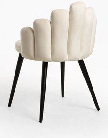 Set van 4 Hand stoelen met zwarte fluwelen poten