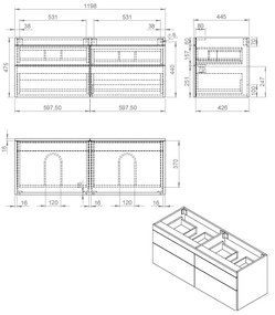 Best Design Beauty onderkast 120cm eiken