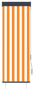 vidaXL Rolgordijn voor buiten 60x250 cm wit en oranje