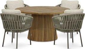 Tuinset 4 personen 140 cm Rope Zand/Beige Coco Viento/Fungo