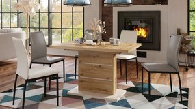 Mazzoni PIANO eiken artisan / beige - moderne uitschuifbare tafel tot 200 cm