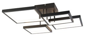 Plafondlamp zwart incl. LED 3 staps dimbaar 4-lichts - Lejo