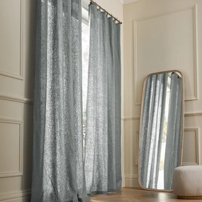 Gordijn in gewassen linnen met ringen, Private