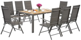 Verona Wood aluminium tuinset voor 8 personen Garden Point grijs