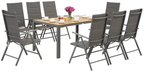 Verona Wood aluminium tuinset voor 8 personen Garden Point grijs