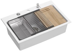 granieten spoelbak MARC 110 WORKSTATION White