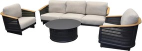 Showroommodel Lattice stoel bank loungeset 4 delig aluminium antraciet