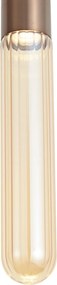 Art Deco hanglamp donker brons met ribbel glas IP44 - Walcott