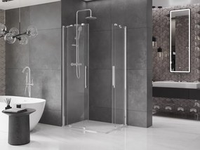 Mexen Velar Duo schuifdeur douchecabine 90 x 80 cm, transparant, chroom - 871-090-080-02-01