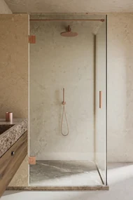 Saniclear Modern Copper douchecabine 80x70 met 70cm deur geborsteld koper