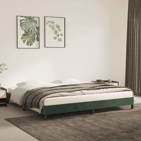 vidaXL Bedframe fluweel donkergroen 200x200 cm