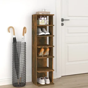 vidaXL Schoenenrek 25x27x102 cm bewerkt hout gerookt eikenkleurig