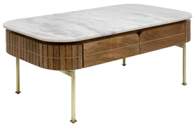 Kare Design Grace Salontafel Marmer Met Lades - 110 X 60cm.