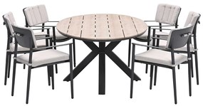 Garden Impressions Dane tuinset 7-delig - Tulli tuintafel 220x115xH75 cm - light teak vironwood