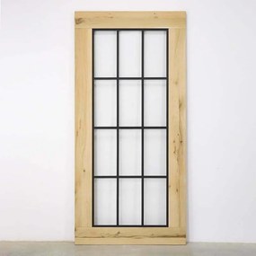 Houten Schuifdeur -  Met Glas (onbehandeld) - Zwart - Incl. Rails