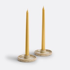 Set van 12 gladde kaarsen H25 cm, Caspar