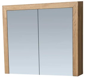 Brauer Rise spiegelkast 80cm met 2 dubbelzijdige spiegeldeuren eiken grijs