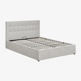 Abiel Gestoffeerd Bed Met Opklapbare Opbergruimte Stof Szary & 160 X 200 Cm - Sklum