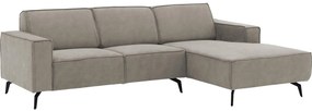 Goossens Hoekbank Hercules grijs, microvezel, 2-zits, modern design met chaise longue rechts