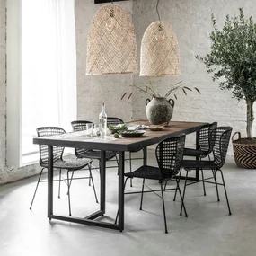DTP Home Criss Cross Eettafel Visgraat Teakhout 240 Cm - 240 X 100cm.