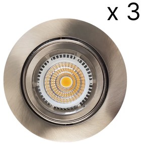 NJOY verlichtingsset met 3 LED spots 93mm 5W rvs look