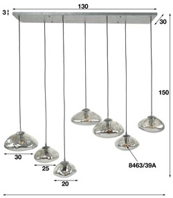 Hanglamp Glas Met Metaal