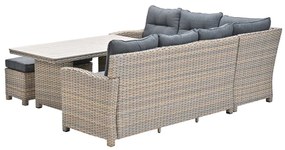 Garden Impressions Alaska lounge dining set 5-delig links - light teak vironwood