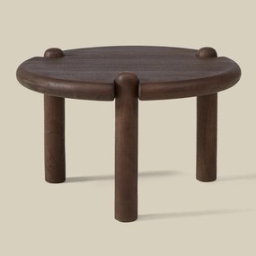 Houten Design Salontafel Rond 65 Cm - 65 X 65cm.