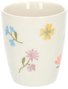 Beker, steengoed, kleine bloemetjes,Ø 7,5 cm