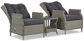 Bistroset 2 personen  Wicker Grijs Garden Collections New Castle