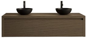 Gliss Design Ares badmeubel 120cm ash gray met zwarte waskommen