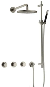 Hotbath Cobber IBS70 inbouwdouche met glijstang geborsteld nikkel
