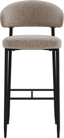 Mazzoni IRIS Latte Beige (stof Monza 60)/zwart onderstel - GESTOFFEERDE BARKRUK VOOR KEUKEN/BAR