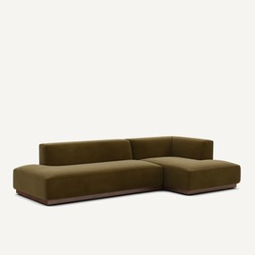 Rechter hoekbank XL in fluweel, Jacopo