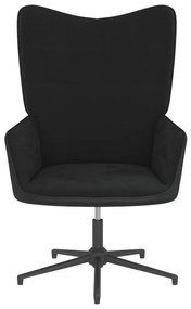 vidaXL Relaxstoel fluweel en PVC zwart
