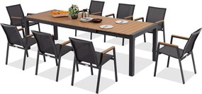 Aluminium tuinset met klaptafel Sorrento Garden Point antraciet