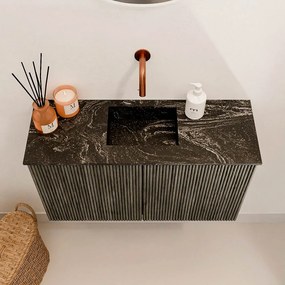 Mondiaz Joya DLux 70cm toiletmeubel shadow met wastafel faye midden zonder kraangat lava